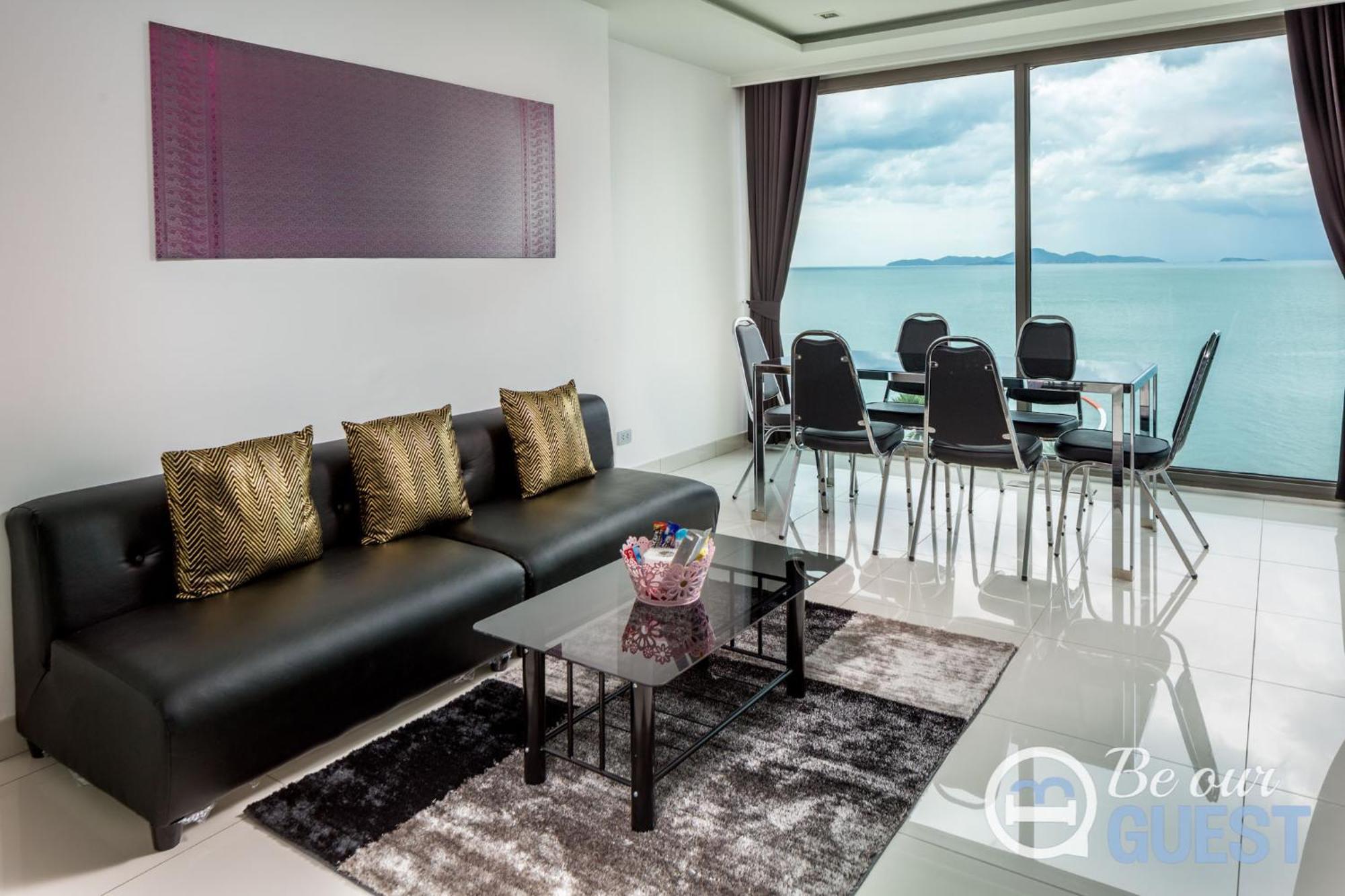 Stunning Sea View Condo On The Beach - Monthly Stay Pattaya Bagian luar foto
